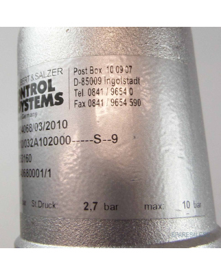 Schubert & Salzer Antrieb für Ventil 7010 /032A102000S9 GEB