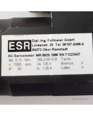 ESR Pollmeier GmbH AC-Servomotor SBL2-0015 B MR6929.1990 GEB