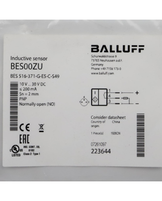 Balluff induktiver Näherungsschalter BES00ZU BES...
