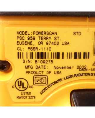 PSC Barcode-Scanner Powerscan PSC959 PSSR-1110 GEB