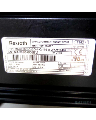 Rexroth Servomotor MAC090C-0-GD-4-C/110-A-2/AM164SG/S013 R911255307 NOV