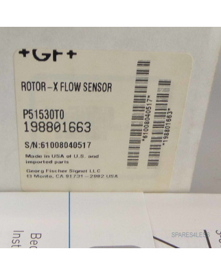 Georg Fischer Rotor-XFlow Sensor P51530T0 198801663 OVP