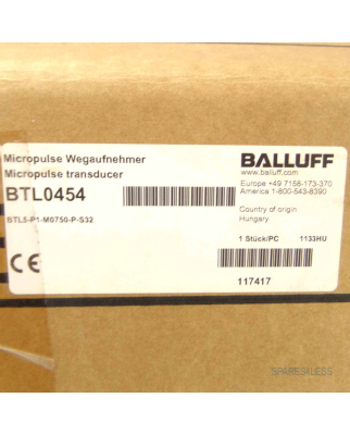 BALLUFF Wegaufnehmer BTL5-P1-M0750-P-S32 BTL0454 OVP