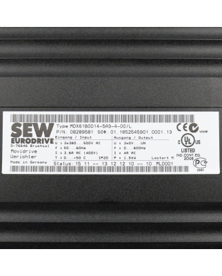 SEW Frequenzumrichter Movidrive MDX61B0014-5A3-4-00 /L GEB