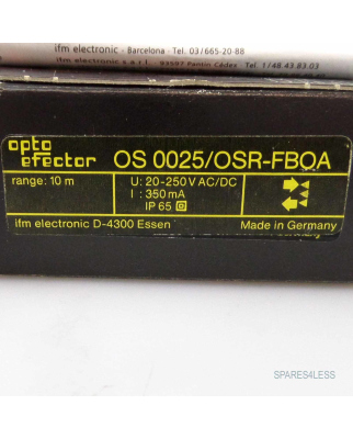 ifm efector Reflexlichtschranke OS0025/OSR-FBOA OVP
