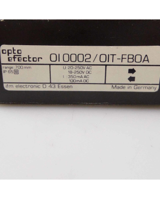 ifm efector Reflexlichttaster OI 0002 / OIT-FBOA OVP