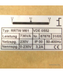 REOVAR Ringstelltransformator RRTW M61 OVP