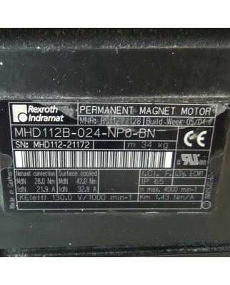 Rexroth Indramat Servomotor MHD112B-024-NP0-BN R911277128 NOV