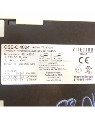 Vitector Auswerteeinheit OSE-C 4024 75113000 GEB