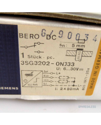 Siemens BERO Näherungsschalter 3SG3202-0NJ33 OVP