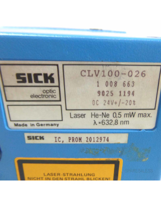 Sick Laser Scanner CLV100-026 1008663 GEB