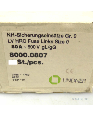 Lindner Sicherungseinsatz 8000.0807 80A/~500V (2Stk) OVP