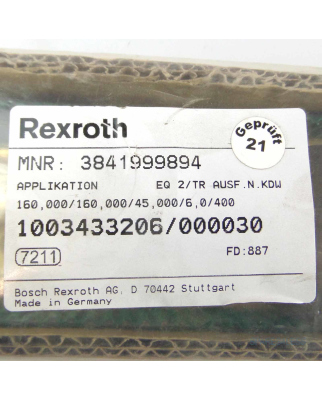 Rexroth Applikation EQ 2/TR AUSF.n.KDW 3841999894 OVP