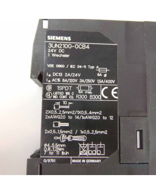 Siemens Kaltleiter-Auslösegerät 3UN2100-0CB4 GEB