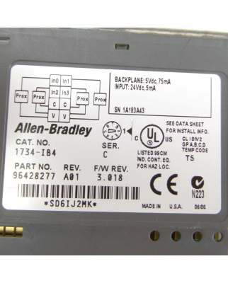 Allen Bradley I/O Modul 1734-IB4 96428277 GEB