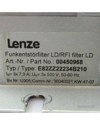 Lenze Funkentstörfilter E82ZZ22234B210 00450968 GEB