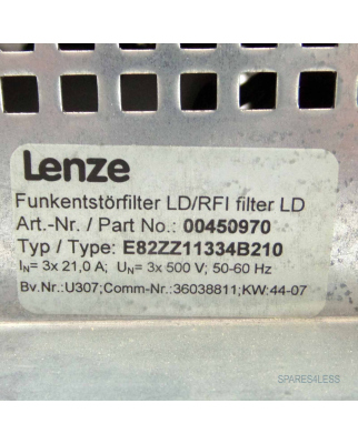 Lenze Funkentstörfilter E82ZZ11334B210 00450970 GEB