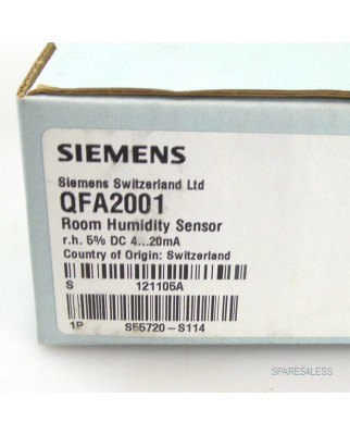 Siemens Raumfühler für Feuchte QFA2001 OVP