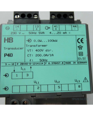 H&B Transducer P40 0.0W...100kW P28440-0-1214114 GEB