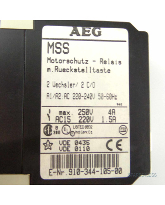 AEG Motorschutz-Relais MSS 910-344-105-00 GEB
