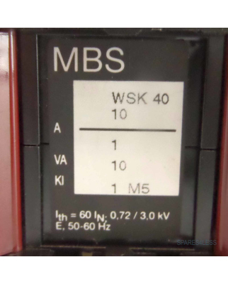 MBS Stromwandler WSK 40 10 0,72/3,0kV 50/60Hz GEB