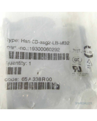 Harting Sockelgehäuse Han 6B-asg2-LB-M32 19300060292 OVP