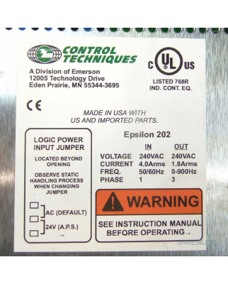 CONTROL TECHNIQUES Frequenzumrichter EB-202 EB-202-00-000...