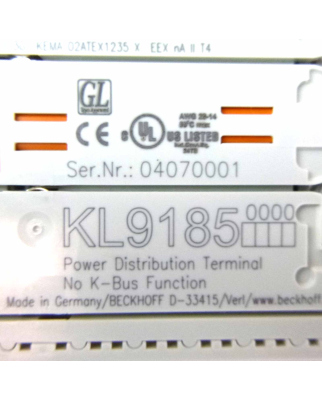 Beckhoff Potenzialverteilerklemme KL9185 GEB