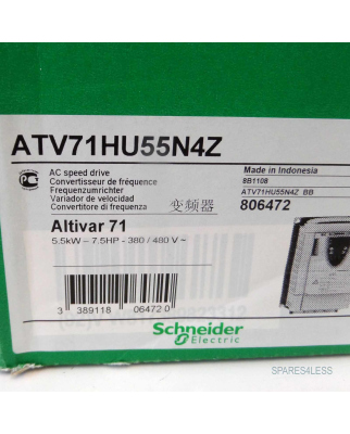 Schneider Electric Frequenzumrichter ALTIVAR 71 ATV71HU55N4Z 806472 OVP
