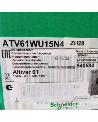 Schneider Electric Frequenzumrichter ALTIVAR 61 ATV61WU15N4ZH28 940584 OVP
