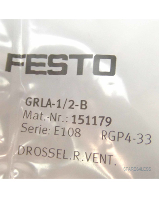 Festo Drossel-Rückschlagventil GRLA-1/2-B 151179 OVP