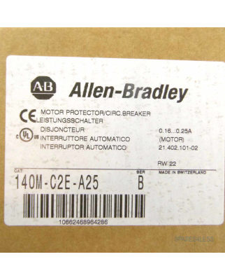 Allen Bradley Motorschutzschalter 140M-C2E-A25 Ser.B OVP