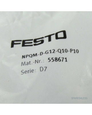 Festo Steckverschraubung NPQM-D-G12-Q10-P10 558671 (10Stk.) OVP
