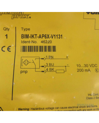 Turck Magnetfeldsensor perma prox BIM-IKT-AP6X-V1131 46220 OVP