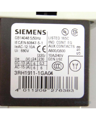 Siemens Hilfsschütz 3RH1344-1BB40 OVP
