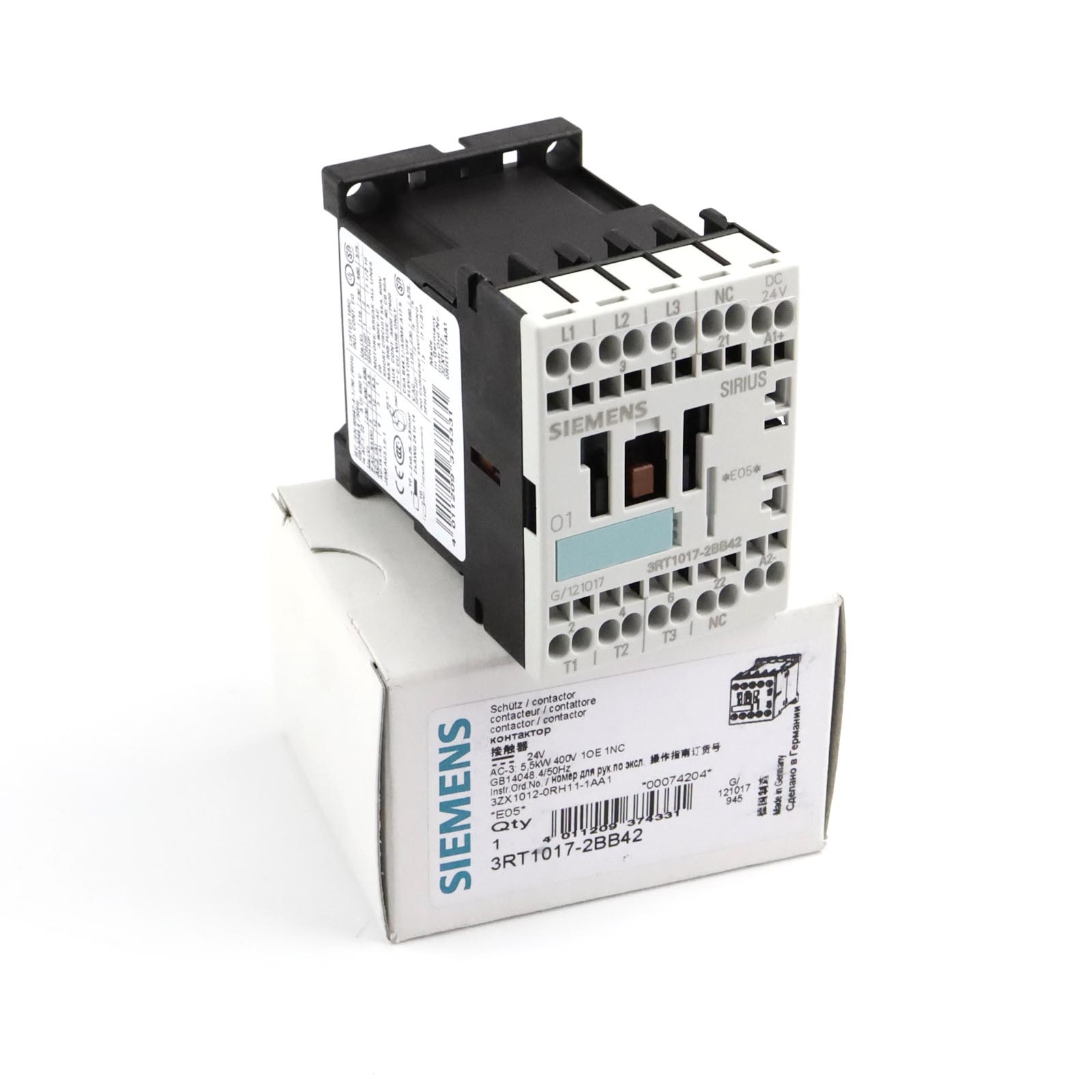 Siemens 3RT20252BB40 Leistungsschütz S0, 7,5kW/400V, 1S+1Ö, DC24V 3 Polig 296075 Siemens 3RT20252BB40 Leistungsschütz S0, 7,5kW/400V, 1S+1Ö, DC24V 3 Polig 296075