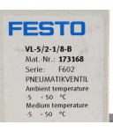Festo Pneumatikventil VL-5/2-1/8-B 173168 OVP