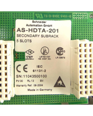 Schneider Automation Secondary Subrack AS-HDTA-201 GEB