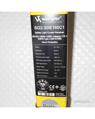 wenglor Sicherheitslichtgitter Empfänger SG2-30IE165C1 GEB