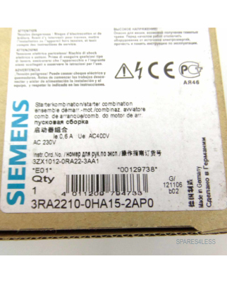 Siemens Starterkombination 3RA2210-0HA15-2AP0 OVP