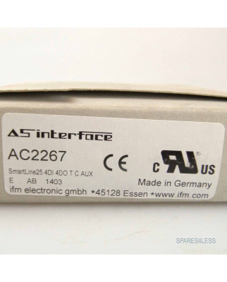 ifm AS-Interface AC2267 SmartLine25 4DI 4DO T C AUX OVP