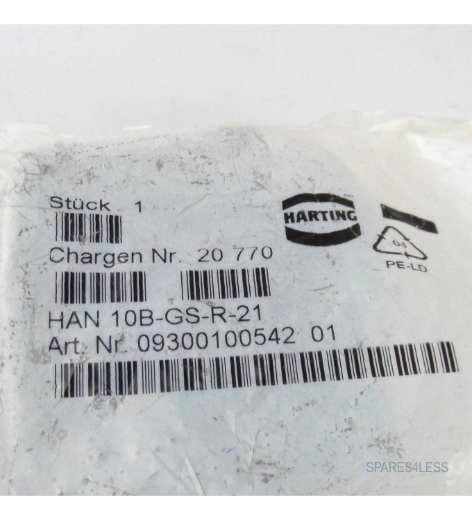 Harting Steckergehäuse HAN 10B-GS-R-21 09300100542 OVP