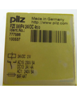 Pilz Sicherheitsschaltgerät PZE X4VP4 24VDC 4n/o 777586 GEB