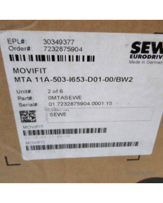 SEW EURODRIVE MOVIFIT Anschlussbox MTA11A-503-I653-D01-00/BW02 4,0kW OVP