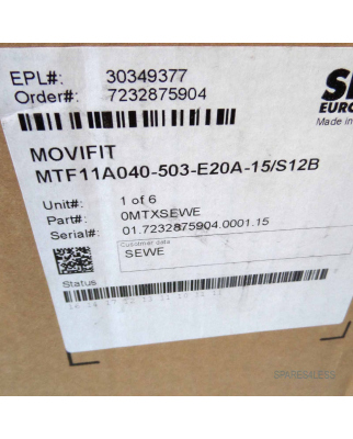 SEW EURODRIVE MOVIFIT Anschlussbox MTA11A-503-I653-D01-00/BW02 4,0kW OVP