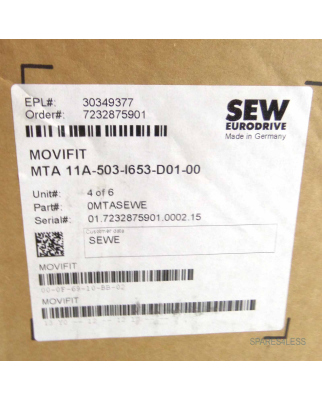 SEW EURODRIVE MOVIFIT Anschlussbox MTA11A-503-I653-D01-00 0,75kW OVP