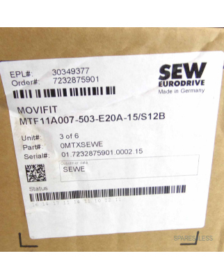 SEW EURODRIVE MOVIFIT Anschlussbox MTA11A-503-I653-D01-00 0,75kW OVP