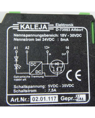 Kaleja Elektronisches Lastrelais 02.01.117 7,5A GEB
