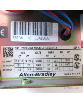 Allen Bradley Frequenzumrichter 1336 Plus II CAT 1336F-BRF100-AE-EN-HAS2-L5 GEB