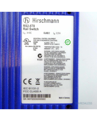 Hirschmann Rail Switch RS2-5TX NOV
